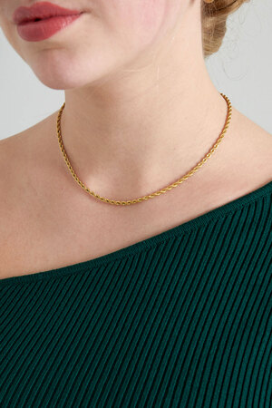 Unisex-Halskette gedreht kurz - Gold h5 Bild3